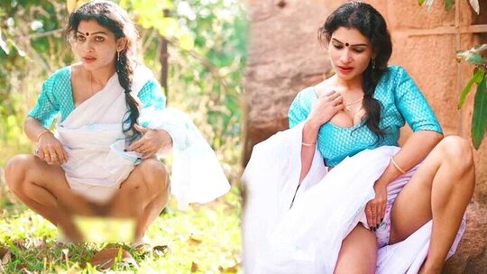 Resmi Nair Nude Pee Pu$$y Expose White Saree Full Video